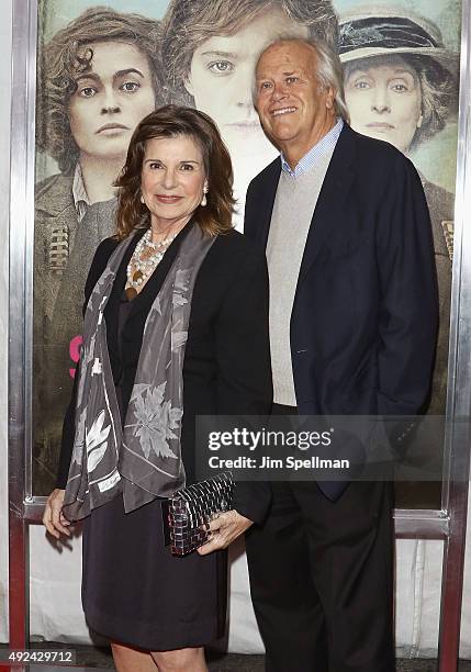 Actress Susan Saint James and TV executive Dick Ebersol attend the "Suffragette" New York premiere at The Paris Theatre on October 12, 2015 in New...