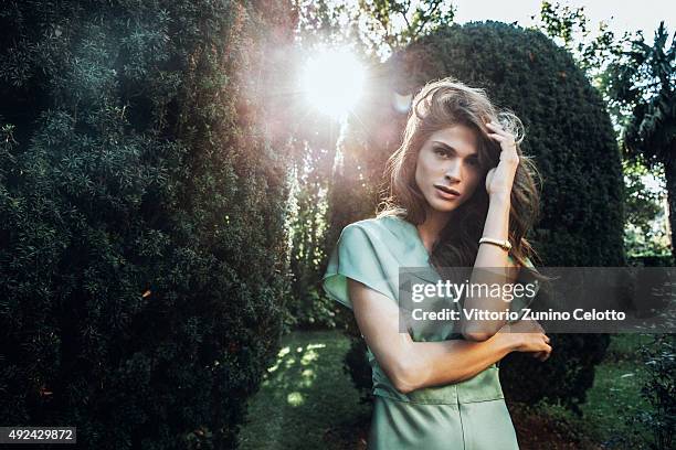 Model Elisa Sednaoui is photographed for Self Assignment on September 10, 2015 in Venice, Italy. Dress , Sandals , Watch .