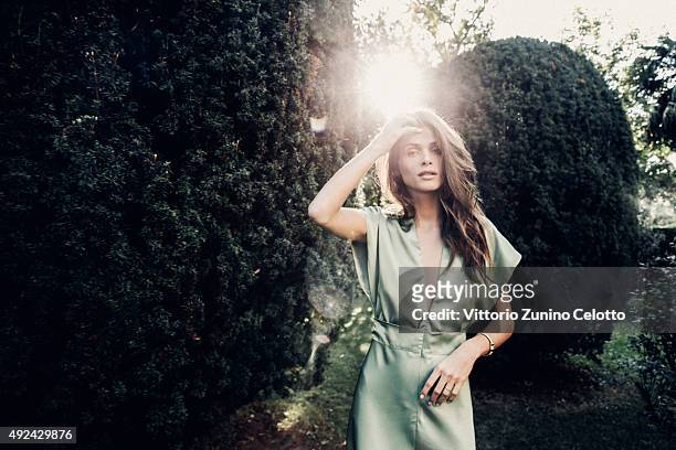 Model Elisa Sednaoui is photographed for Self Assignment on September 10, 2015 in Venice, Italy. Dress , Sandals , Watch .