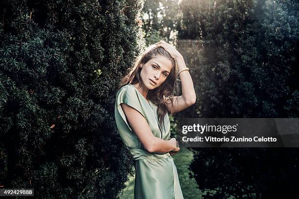 Model Elisa Sednaoui is photographed for Self Assignment on September 10, 2015 in Venice, Italy. Dress , Sandals , Watch .