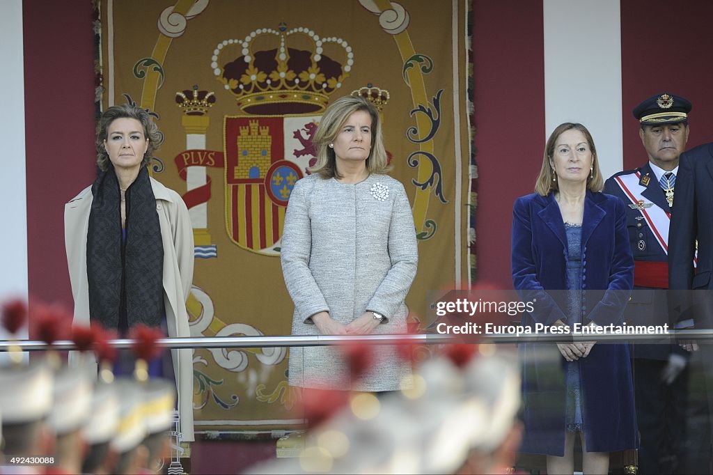 Spanish Royals Attend National Day Military Parade 2015