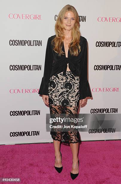 Actress Winter Ave Zoli arrives at Cosmopolitan Magazine's 50th Birthday Celebration at Ysabel on October 12, 2015 in West Hollywood, California.