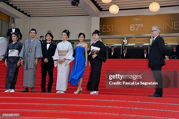 Makiko Watanabe, Jun Murakami, Nijiro Murakami, Naomi Kawase, Jun Yoshinaga, Miyuki Matsuda and General Delegate of the Cannes Film Festival Thierry...