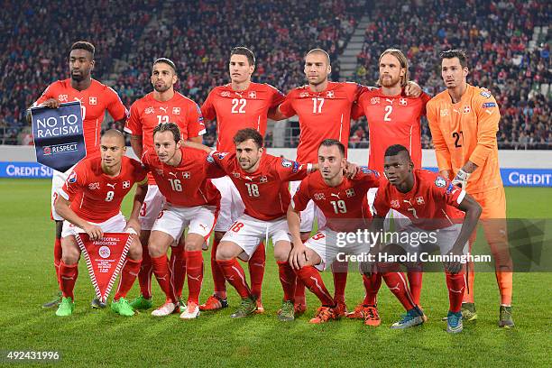 Swiss football team players Johan Djourou, Ricardo Rodriguez, Fabian Schaer, Pajtim Kasami, Michael Lang, Roman Buerki, Gokhan Inler, Silvan Widmer,...