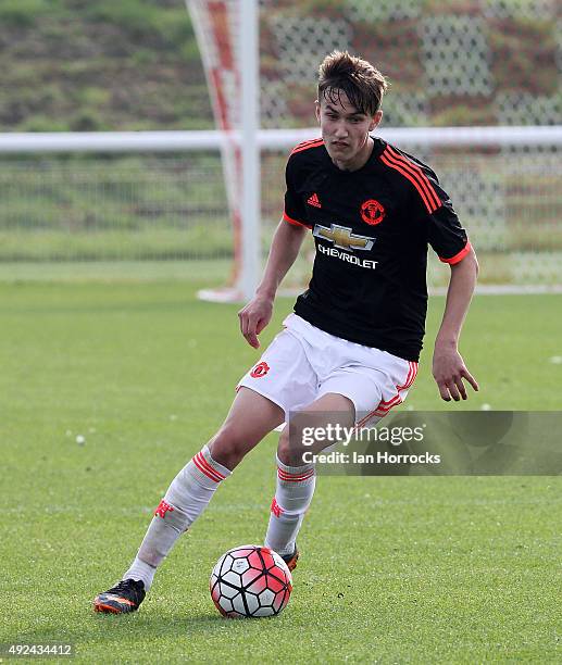 Callum Gribbin of Manchester United during the U18 Premier League match between Sunderland and Manchester United at The Academy of Light on October...