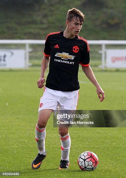 Callum Gribbin of Manchester United during the U18 Premier League match between Sunderland and Manchester United at The Academy of Light on October...