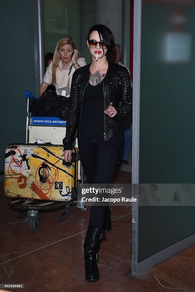 Celebrity Sightings At Nice Airport - The 67th Annual Cannes Film Festival