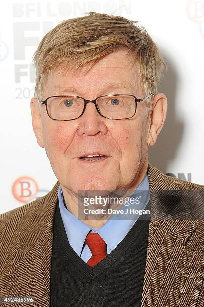 Alan Bennett attends a photocall for "The Lady In The Van" during the BFI London Film Festival at Claridge's Hotel on October 13, 2015 in London,...