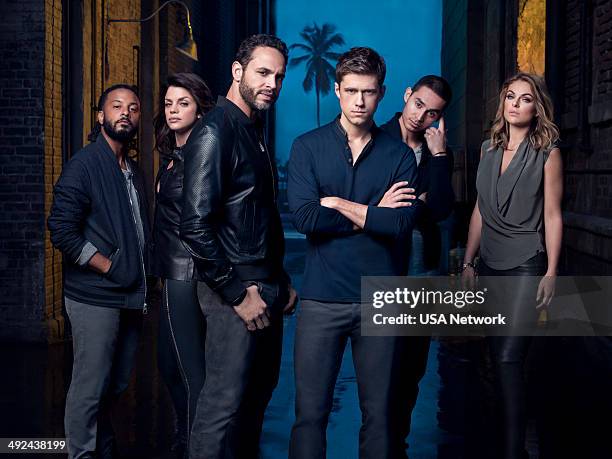 Pictured: Brandon Jay McLaren as Dale Jakes, Vanessa Ferlito as Catherine "Charlie" DeMarco, Daniel Sunjata as Paul Briggs, Aaron Tveit as Mike...