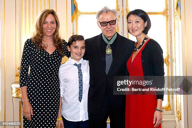 Actor Harvey Keitel with his wife Daphna Kastner, their son Roman Keitel and Actor Harvey Keitel and French minister of Culture and Communication...