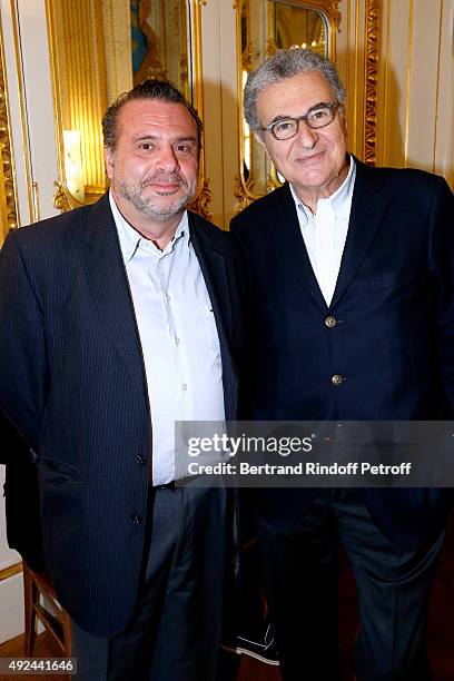 Director of the 'French Cinematheque' Serge Toubiana and Guest attend Actor Harvey Keitel receives the Medal of Commander of Arts and Letters at...