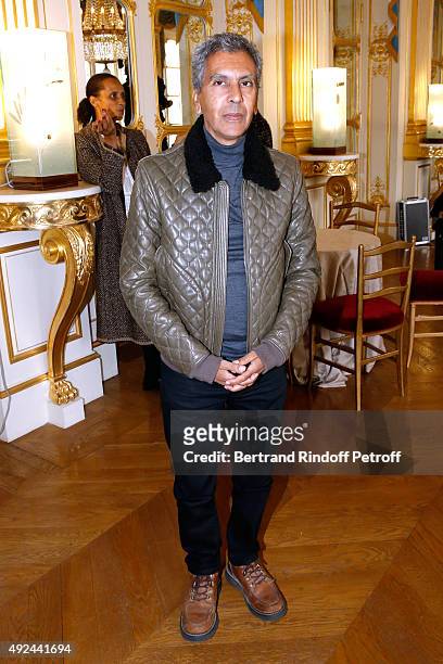 Director Rachid Bouchareb attends Actor Harvey Keitel receives the Medal of Commander of Arts and Letters at Ministere de la Culture on October 13,...