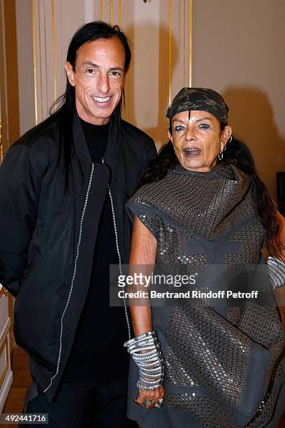 Michele Lamy and her husband Fashion designer Rick Owens attend Actor Harvey Keitel receives the Medal of Commander of Arts and Letters at Ministere...
