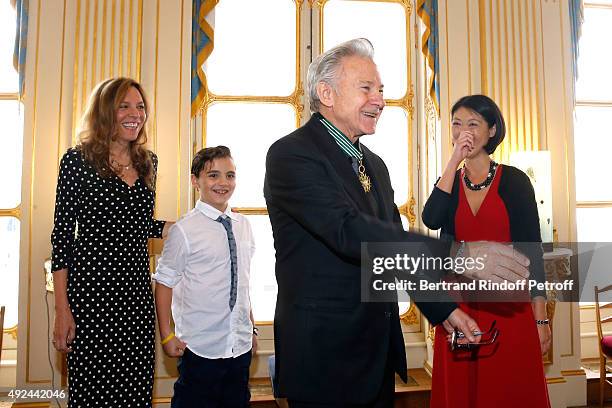 Actor Harvey Keitel with his wife Daphna Kastner, their son Roman Keitel and French minister of Culture and Communication Fleur Pellerin attend...