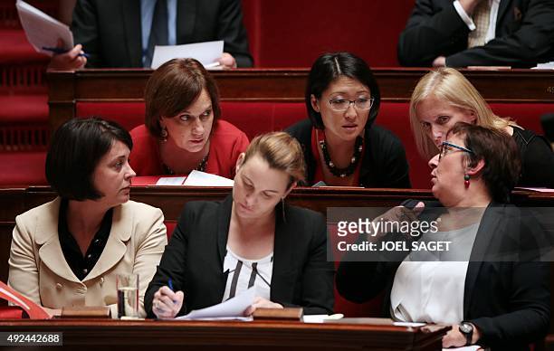 French Housing and Territories minister Sylvia Pinel, French Junior Minister for Digital Economy Axelle Lemaire, French junior minister for Trade,...