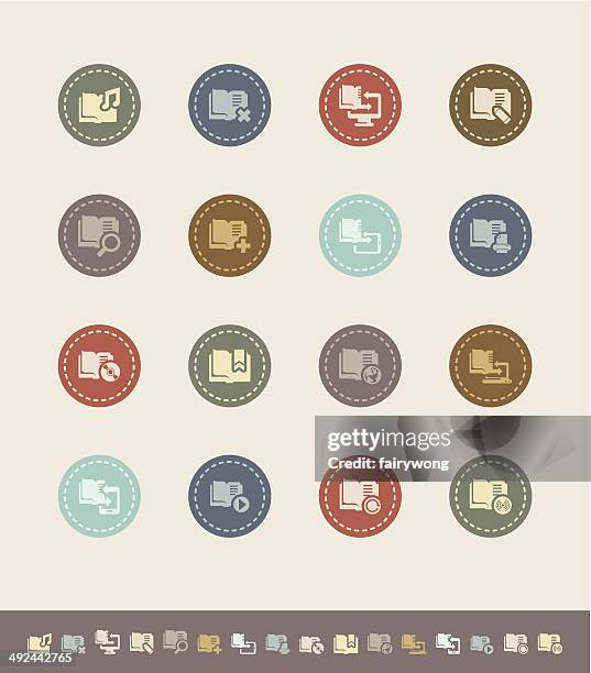 book and ebook icons - printer isolated stock illustrations
