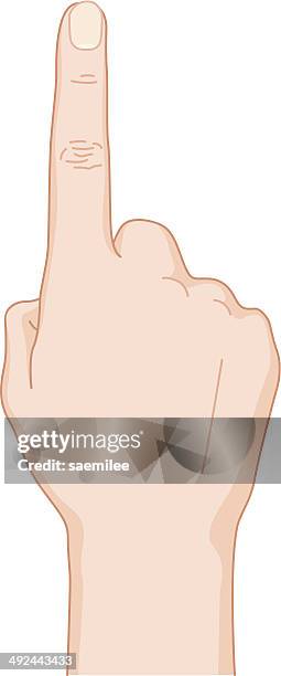 mit dem finger zeigen - number one finger sign stock-grafiken, -clipart, -cartoons und -symbole