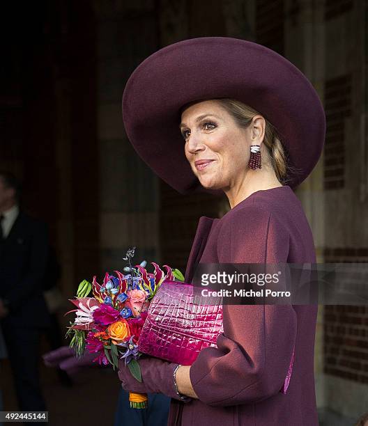 Queen Maxima of The Netherlands arrives for the opening of the 10th International Hands On! Conference on children's education in museums at the...