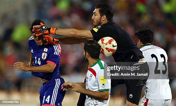 Muto Yoshinori in Action during the international friendly match between Iran and Japan at Azadi Stadium on October 13, 2015 in Tehran, Iran.