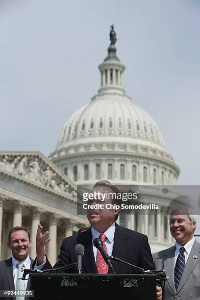 Rep. Mick Mulvaney speaks during a news conference with a bipartisan group of House members, including Rep. Patrick Murphy and Rep. John Barrow ,...