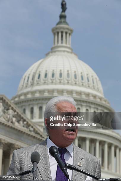 Rep. Jim Costa speaks during a news conference with a bipartisan group of House members outside the U.S. Capitol May 20, 2014 in Washington, DC. U.S....