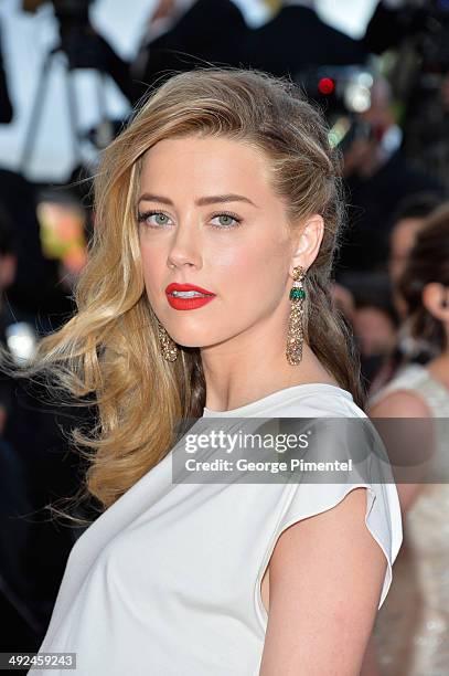 Actress Amber Heard attends the "Two Days, One Night" Premiere at the 67th Annual Cannes Film Festival on May 20, 2014 in Cannes, France.