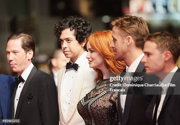 Actors Reda Kateb, Geoffrey Arend, Christina Hendricks, Ryan Gosling and Iain De Caestecker attend the "Lost River" Premiere during the 67th Annual...