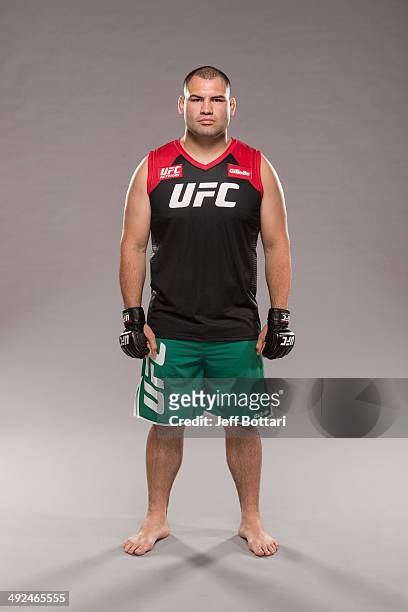 Coach Cain Velasquez poses for a portrait on media day during filming of The Ultimate Fighter Latin America on May 15, 2014 in Las Vegas, Nevada.