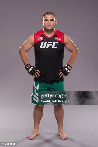 Coach Cain Velasquez poses for a portrait on media day during filming of The Ultimate Fighter Latin America on May 15, 2014 in Las Vegas, Nevada.