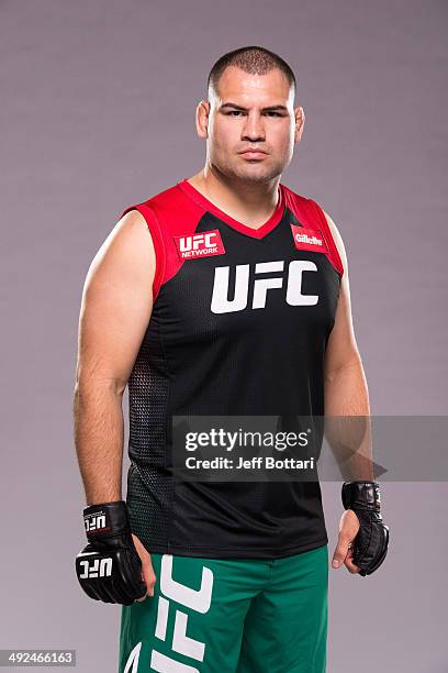 Coach Cain Velasquez poses for a portrait on media day during filming of The Ultimate Fighter Latin America on May 15, 2014 in Las Vegas, Nevada.