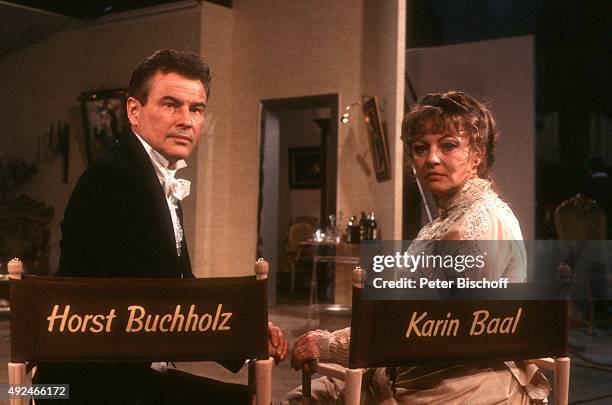 "Horst Buchholz. Karin Baal, ZDF-Show ""Film-Oldie-Hitparade"" am in Berlin, Deutschland. "