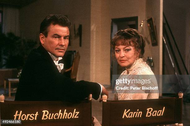 "Horst Buchholz. Karin Baal, ZDF-Show ""Film-Oldie-Hitparade"" am in Berlin, Deutschland. "