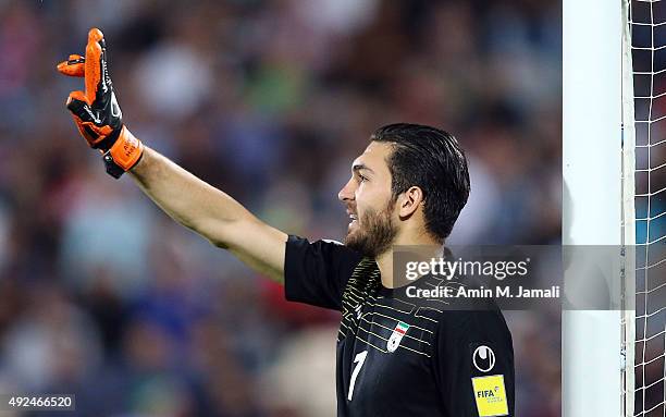 Alireza Haghighi looks on during the international friendly match between Iran and Japan at Azadi Stadium on October 13, 2015 in Tehran, Iran.