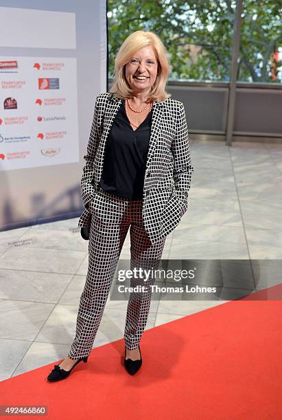Sabine Postel poses before the opening ceremony of the 2015 Frankfurt Book Fair on October 13, 2015 in Frankfurt am Main, Germany. The 2015 fair,...