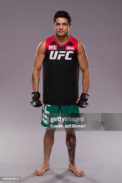 Team Velasquez fighter Gabriel Benitez poses for a portrait on media day during filming of The Ultimate Fighter Latin America on May 15, 2014 in Las...