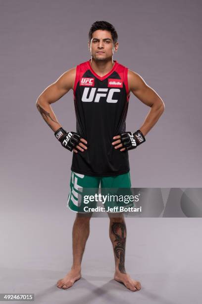 Team Velasquez fighter Gabriel Benitez poses for a portrait on media day during filming of The Ultimate Fighter Latin America on May 15, 2014 in Las...