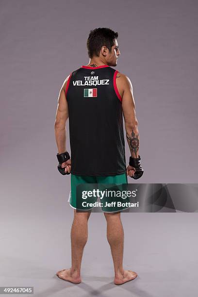 Team Velasquez fighter Gabriel Benitez poses for a portrait on media day during filming of The Ultimate Fighter Latin America on May 15, 2014 in Las...