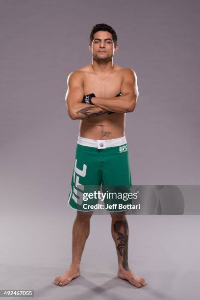 Team Velasquez fighter Gabriel Benitez poses for a portrait on media day during filming of The Ultimate Fighter Latin America on May 15, 2014 in Las...