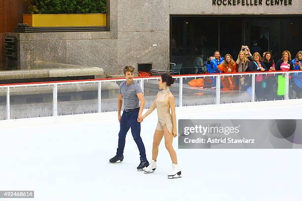 Olympic gold medalists and airweave ambassadors Charlie White and Meryl Davis formally open Rockefeller Center's iconic ice rink on October 13, 2015...