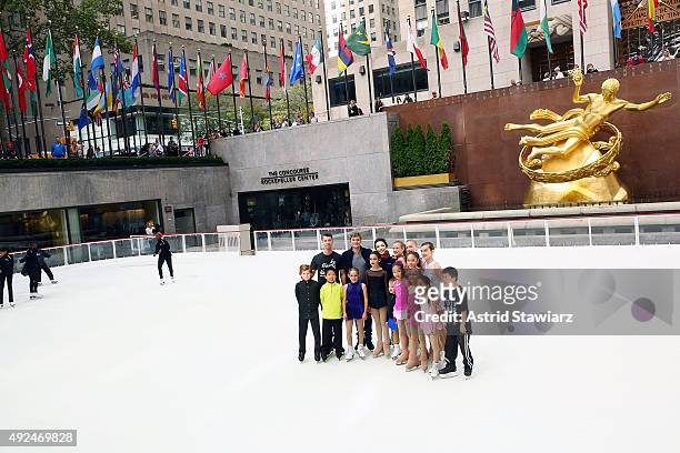 Olympic gold medalists and airweave ambassadors Charlie White and Meryl Davis formally open Rockefeller CenterÕs iconic ice rink with skaters from...
