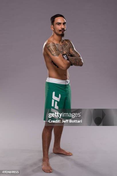 Team Velasquez fighter Jose Quinonez poses for a portrait on media day during filming of The Ultimate Fighter Latin America on May 15, 2014 in Las...