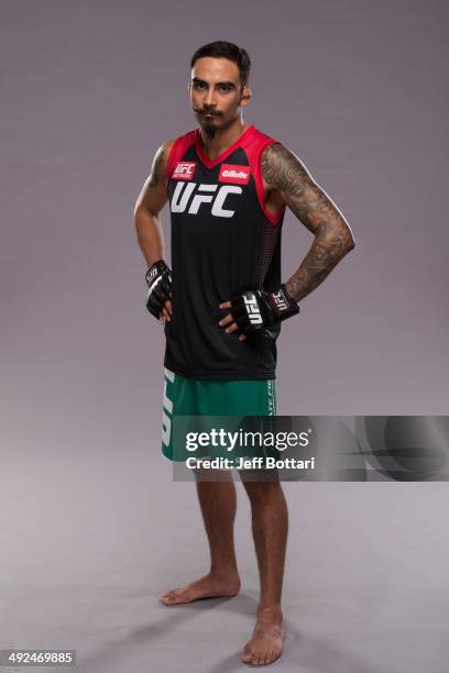 Team Velasquez fighter Jose Quinonez poses for a portrait on media day during filming of The Ultimate Fighter Latin America on May 15, 2014 in Las...