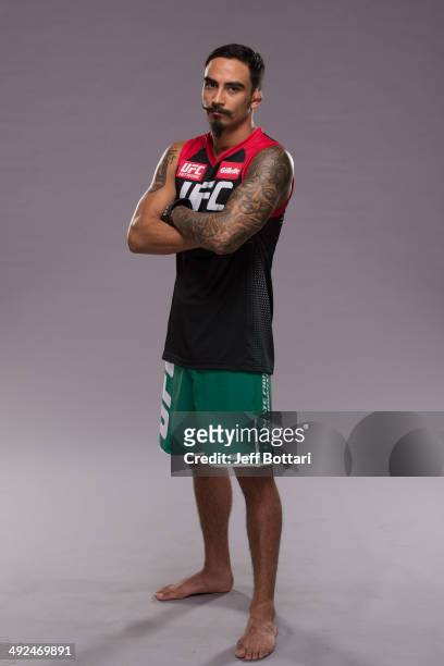 Team Velasquez fighter Jose Quinonez poses for a portrait on media day during filming of The Ultimate Fighter Latin America on May 15, 2014 in Las...