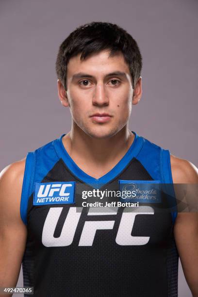 Team Werdum fighter Diego Rivas poses for a portrait on media day during filming of The Ultimate Fighter Latin America on May 15, 2014 in Las Vegas,...