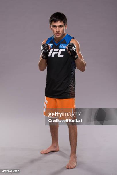 Team Werdum fighter Diego Rivas poses for a portrait on media day during filming of The Ultimate Fighter Latin America on May 15, 2014 in Las Vegas,...