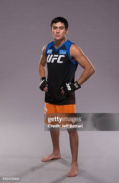 Team Werdum fighter Diego Rivas poses for a portrait on media day during filming of The Ultimate Fighter Latin America on May 15, 2014 in Las Vegas,...