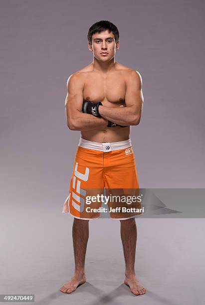 Team Werdum fighter Diego Rivas poses for a portrait on media day during filming of The Ultimate Fighter Latin America on May 15, 2014 in Las Vegas,...