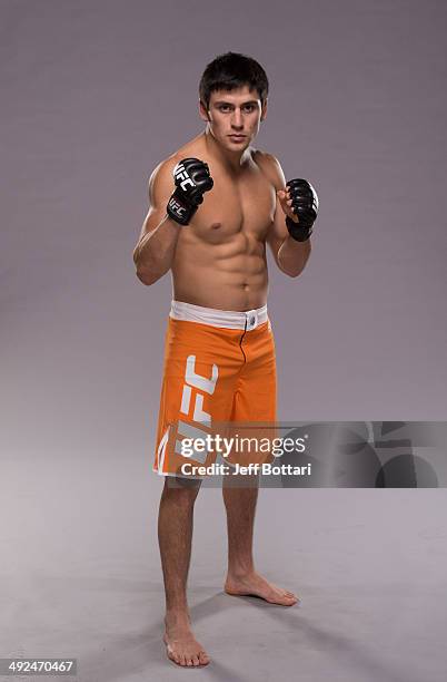 Team Werdum fighter Diego Rivas poses for a portrait on media day during filming of The Ultimate Fighter Latin America on May 15, 2014 in Las Vegas,...