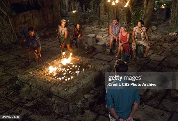 We Got A Rat" - Jeff Probst watches as Jeff Varner and Tasha Fox light their torches at Tribal Council during the third episode of SURVIVOR,...