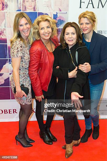 Nele Mueller-Stoefen, Michaela May, Hannlore Elsner and Joerdis Triebel attend the premiere for the film 'Familienfest' at Filmtheater am...